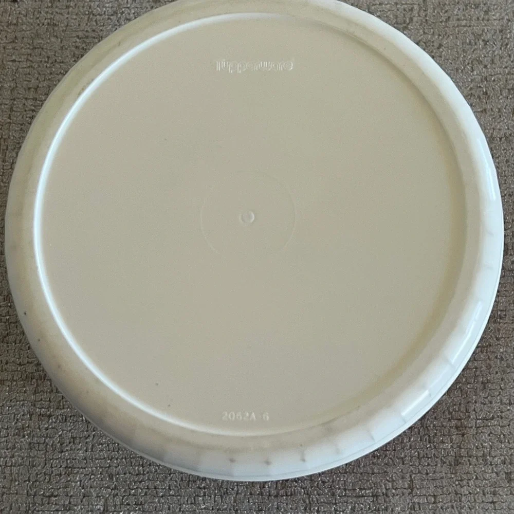 Vintage Tupperware Christmas Canister 2062A-6 Red Lid Stocking Holiday Storage